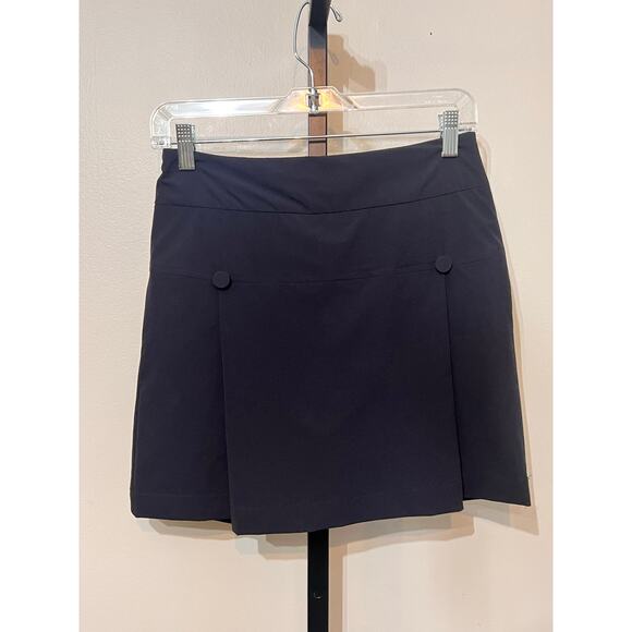 L'Etoile Sport Button-Embellished Poplin Mini Golf Skirt Black Womens Size XS - Picture 5 of 10